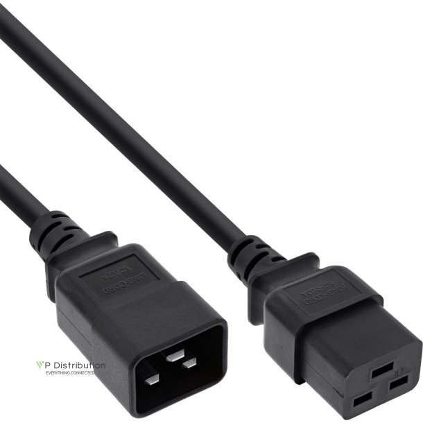 InLine Power cable C19 to C20 3-pin IEC male to female black 7.5m