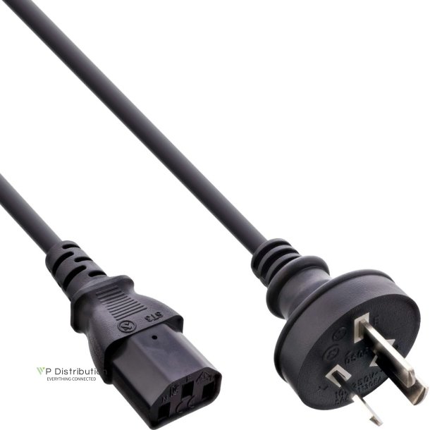 InLine Power cable, Australia to 3pin IEC C13, black, 0,5m