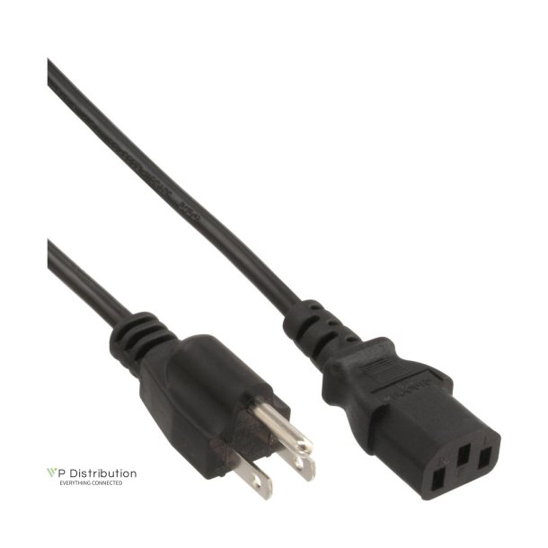 InLine Power cable, Japan plug to IEC, black, 0.5m