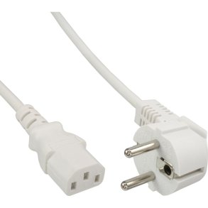 InLine Power cable, Schutzkontakt to 3pin IEC female, white, 0.5m