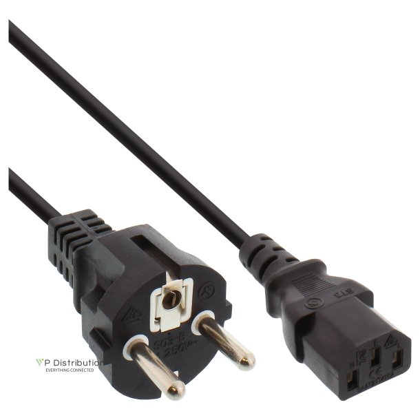 InLine&reg; Power Cable German 3 Pin IEC C13 black 1.8m