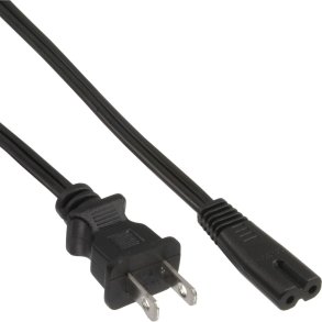InLine Power Cable mains Plug USA to Euro 8 socket, 1.0m