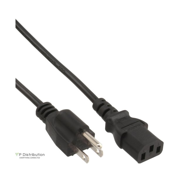 InLine&reg; Power Cable Type B Japan to IEC connector 1.8m