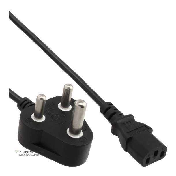 InLine&reg; Power Cable South Africa 10A Type M to IEC connector 1.8m