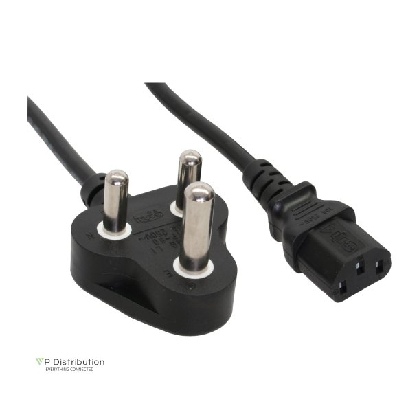 InLine&reg; Power Cable Type D South Africa 5A to IEC connector 1.8m