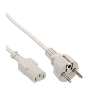 InLine Power cable, Type F straight to IEC connector, 1.8m, grey