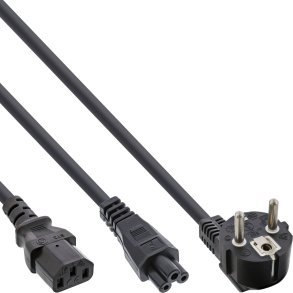 InLine Power Y-Cable CEE7/7 male angled to C13 and C5 male 2m