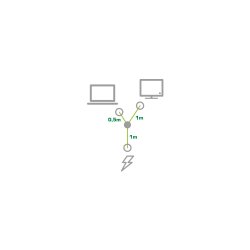 InLine Power Y-Cable CEE7/7 male angled to C13 and C5 male 2m