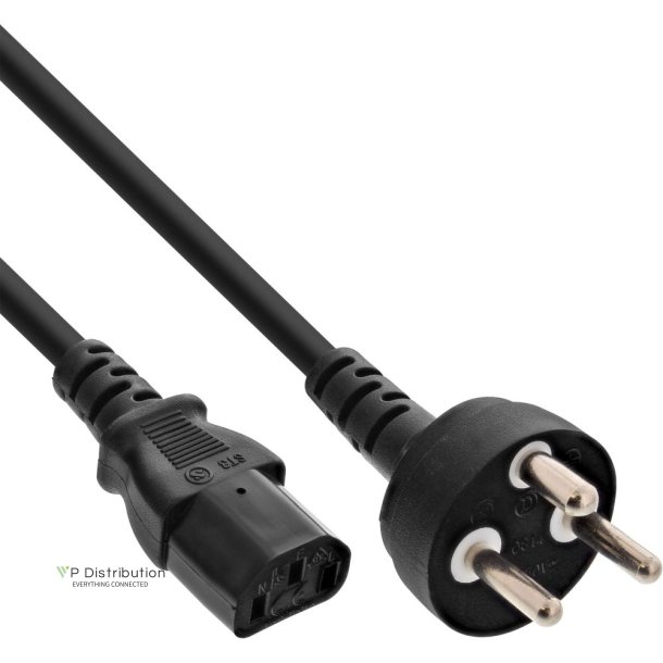 InLine Denmark power cable, black, 3m