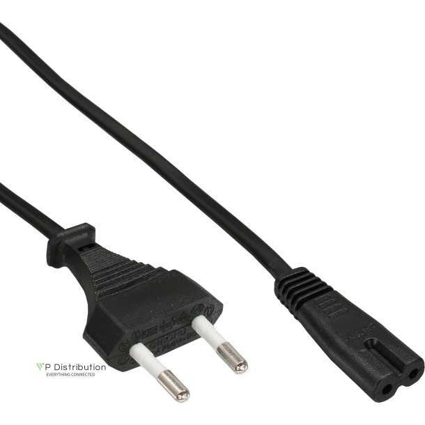 InLine&reg; Power Cable Euro male to Euro8 C7 male connector black 1.8m