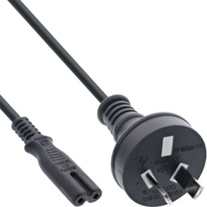 InLine Power Cable Type I Australia / NZ to Euro 8 C7 plug 1.8m