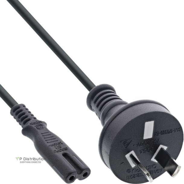 InLine Power Cable Type I Australia / NZ to Euro 8 C7 plug 1.8m