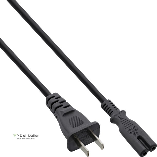 InLine&reg; power cable China plug to Euro8 IEC-C7, black, 1.8m