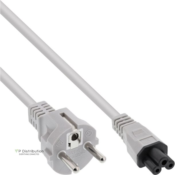 InLine Power Cable Type F German to "Mikey Mouse" Notebook Plug grey 1.8m