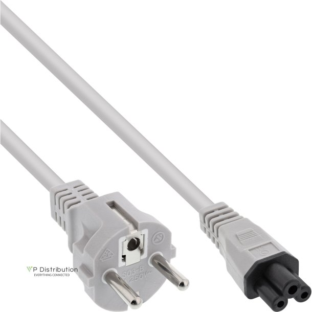 InLine&reg;, AC Power cord, for notebook, grey, 0.5m