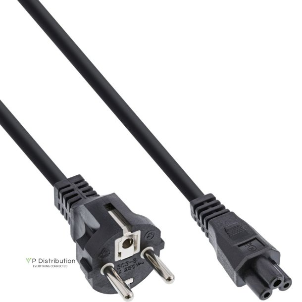 InLine Power Cable Type F German to "Mikey Mouse" Notebook Plug black 5m