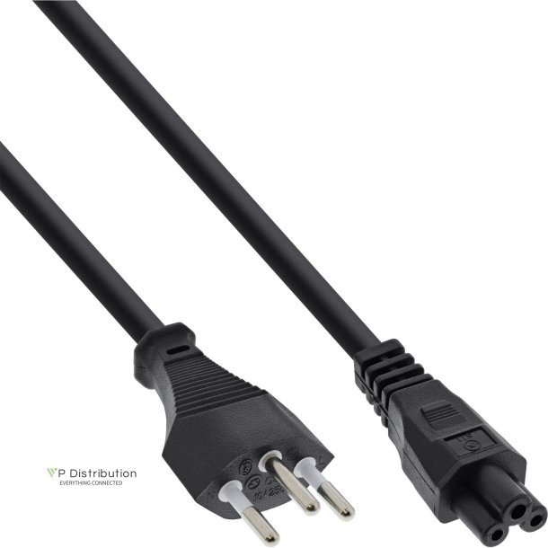 InLine&reg; Power Cable for Notebook Switzerland 3 Pin coupling 2m