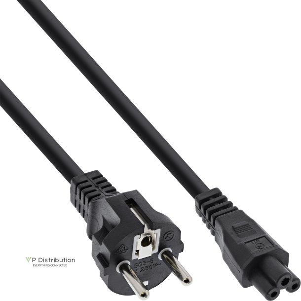 InLine&reg; Power Cable Type F German to "Mikey Mouse" Notebook Plug black 0.5m