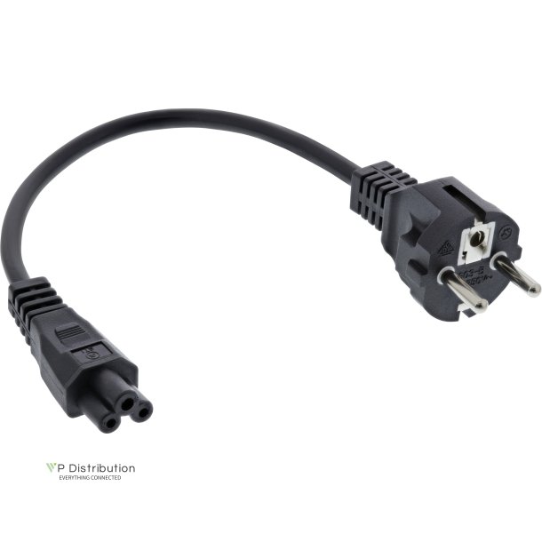 InLine&reg; Power Cable Type F German to "Mikey Mouse" Notebook Plug black 0.3m