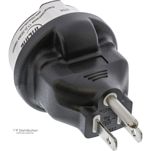 InLine&reg; Travel adapter USA US male to type F female