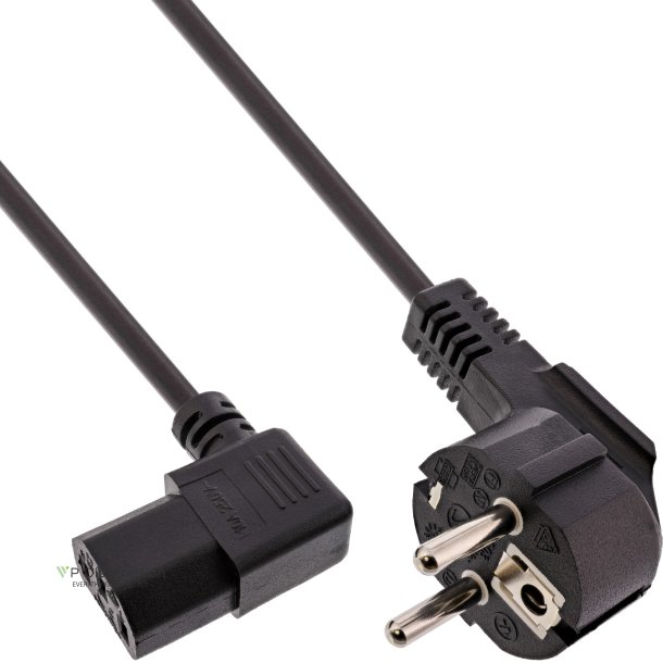 InLine&reg; Power Cable right angeled black 1.8m