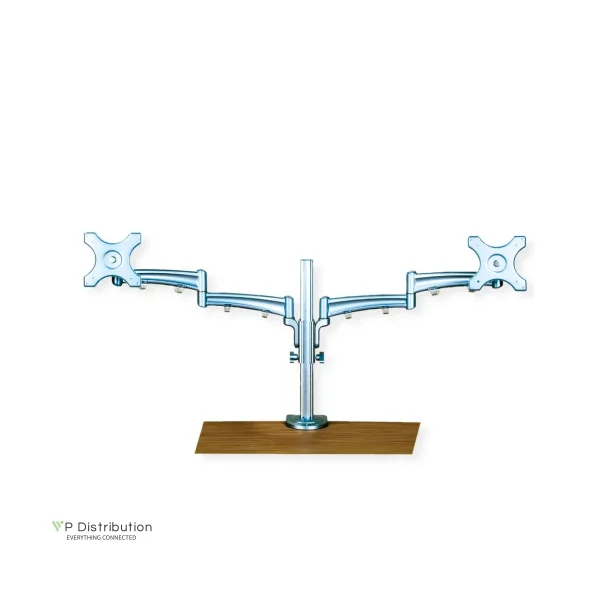 VALUE Dual Monitor Arm, Desk Clamp, 4 Joints, height adjustable separately