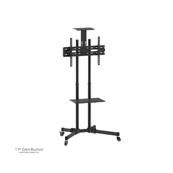 VALUE Steel TV Cart, Telescopic Pole, <50 kg (94 - 178cm / 37" - 70")