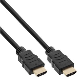 InLine HDMI High Speed Cable with Ethernet male to male gold plated black 5m
