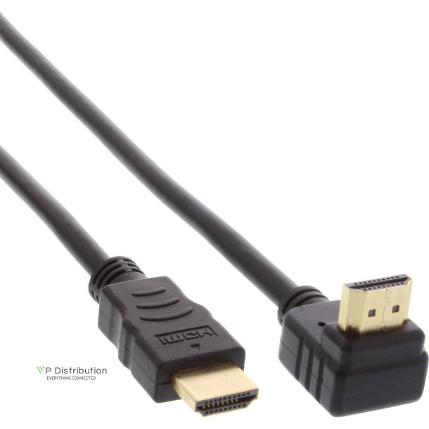 InLine&reg; High Speed HDMI Cable with Ethernet angled gold plated 0.3m