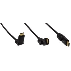 InLine&reg; HDMI Angle Plug 180&deg; High-Speed with Ethernet A to A gold plated 1m