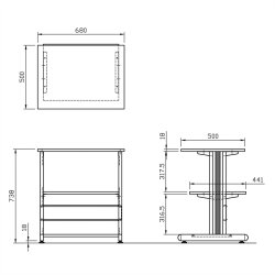 ROLINE Printer Table, up to 80 kg, grey