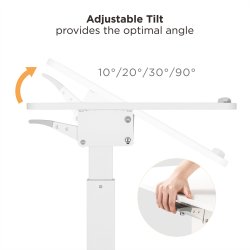 ROLINE PC Standing Workstation, height adjustable, tiltable, white