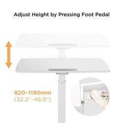 ROLINE PC Standing Workstation, height adjustable, tiltable, white