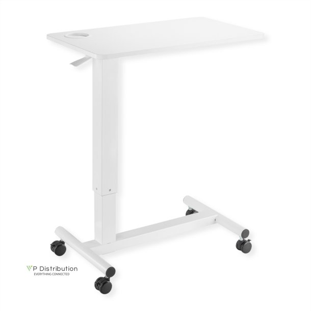 ROLINE Gas Spring Side Table / Workstation, height adjustable, white