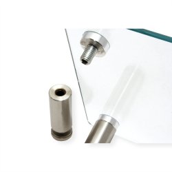 LCD Monitor Stand, Tempered Glass Surface Risers (Square) with adjustable metal feet