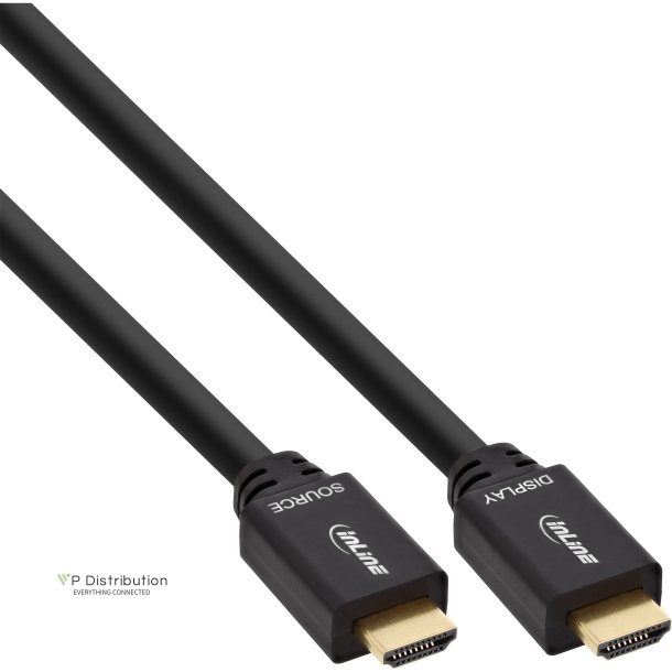 InLine&reg; Active High Speed HDMI Cable with Ethernet male gold plated black 30m