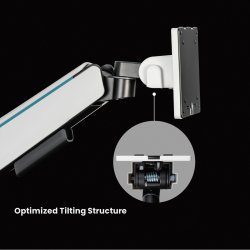 ROLINE Single LCD Monitor Stand, Gas Spring, Desk Clamp, < 124 cm (49"), Heavy Duty <= 20 kg, 5 Joints