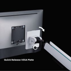 ROLINE Single LCD Monitor Stand, Gas Spring, Desk Clamp, < 124 cm (49"), Heavy Duty <= 20 kg, 5 Joints