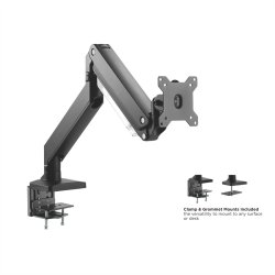 ROLINE LCD Monitor Stand Pneumatic, Desk Clamp, Pivot, max. 15 kg, 5 Joints
