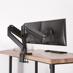 ROLINE Dual LCD Monitor Stand Pneumatic, Desk Clamp, Pivot, max. 15 kg, 5 Joints