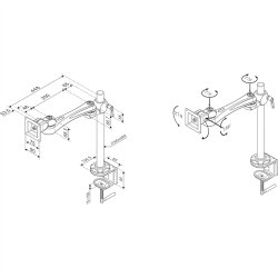ROLINE Single LCD Monitor Arm, 3 Joints, Desk Clamp