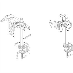 ROLINE Single LCD Monitor Arm, 2 Joints, Desk Clamp