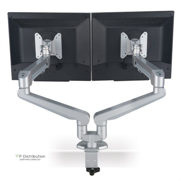 ROLINE Dual LCD Monitor Stand Pneumatic, Desk Clamp, Pivot, 2 Joints