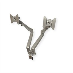 ROLINE Dual LCD Monitor Stand Pneumatic, Desk Clamp, Pivot, 2 Joints