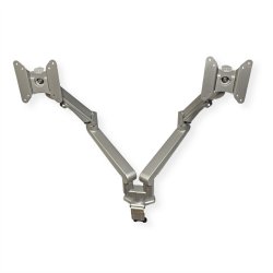 ROLINE Dual LCD Monitor Stand Pneumatic, Desk Clamp, Pivot, 2 Joints