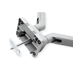 ROLINE Dual LCD Monitor Stand Pneumatic, Desk Clamp, Pivot, 2 Joints, silver