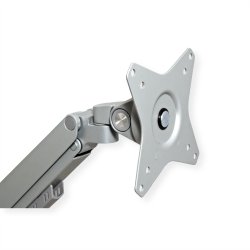ROLINE Dual LCD Monitor Stand Pneumatic, Desk Clamp, Pivot, 2 Joints, silver