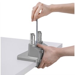 ROLINE Dual LCD Monitor Stand Pneumatic, Desk Clamp, Pivot, 2 Joints, silver