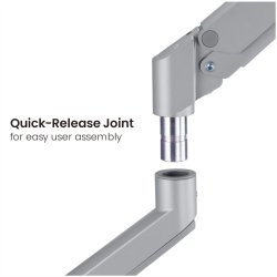 ROLINE Dual LCD Monitor Stand Pneumatic, Desk Clamp, Pivot, 2 Joints, silver