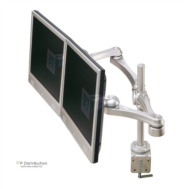 ROLINE Dual LCD Monitor Arm, Desk Clamp, 4 Joints